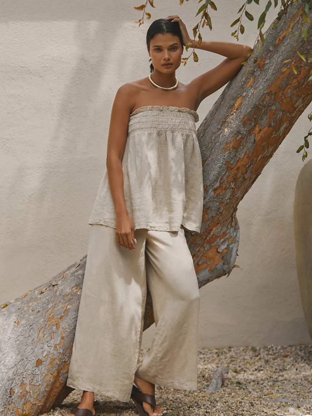 The Aubrey Smocked Linen Set